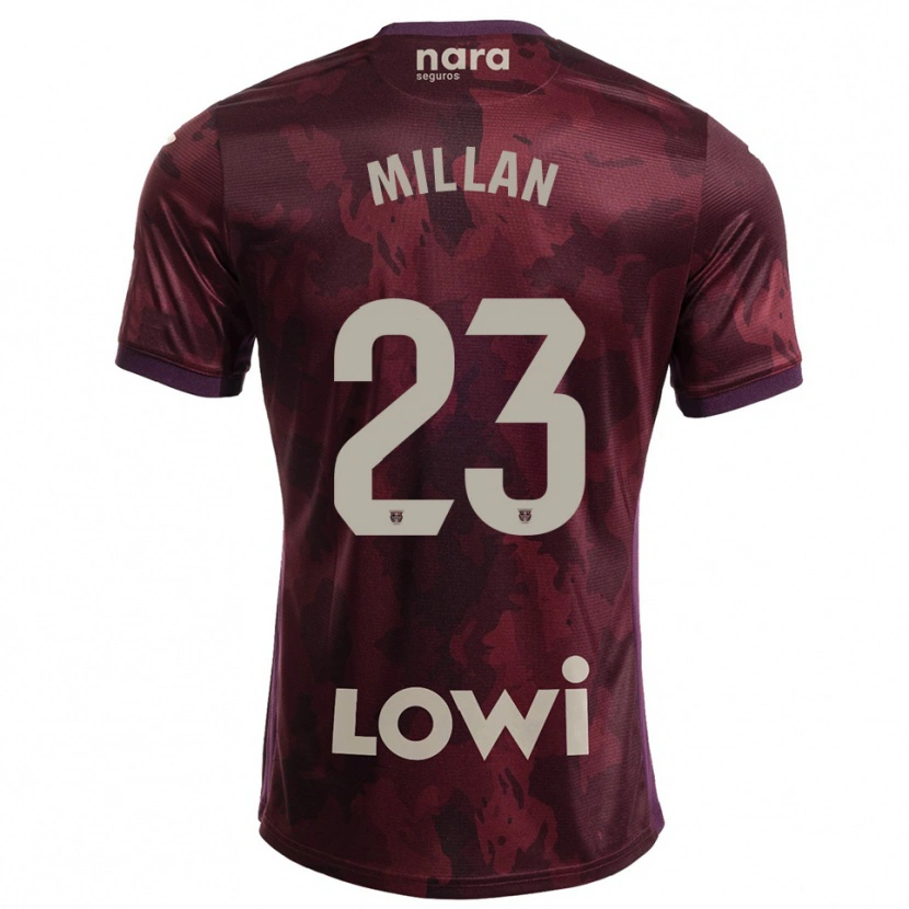 Danxen Heren Álex Millán #23 Bordeaux Wit Uitshirt Uittenue 2025/26 T-Shirt