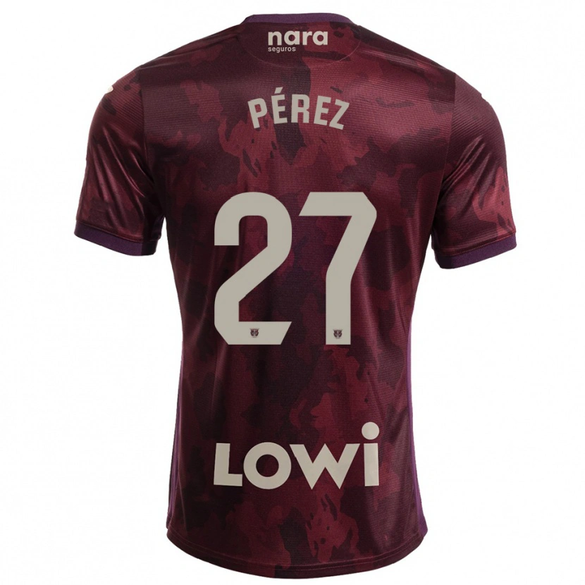 Danxen Heren Noé Pérez #27 Bordeaux Wit Uitshirt Uittenue 2025/26 T-Shirt