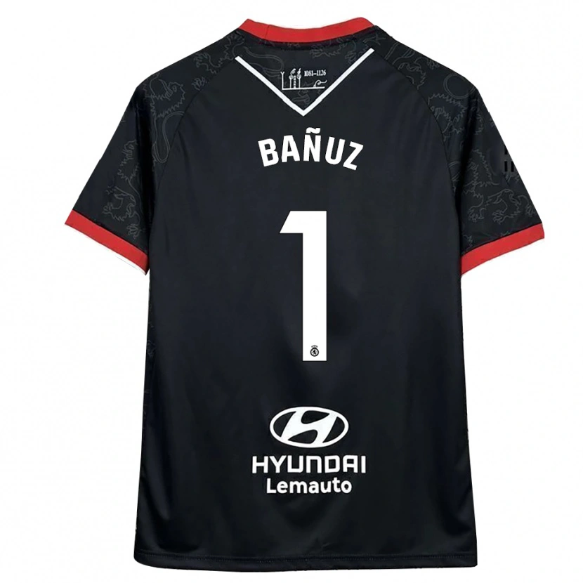 Danxen Heren Miguel Bañuz #1 Zwart Rood Uitshirt Uittenue 2025/26 T-Shirt