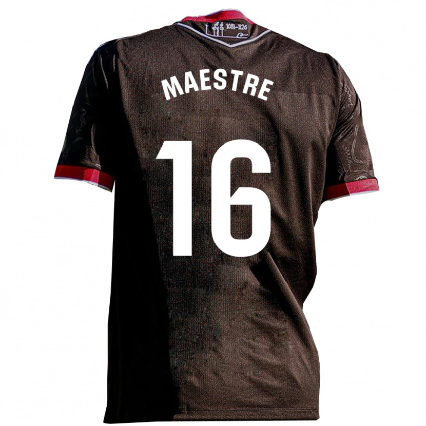 Danxen Heren Sergi Maestre #16 Zwart Rood Uitshirt Uittenue 2025/26 T-Shirt