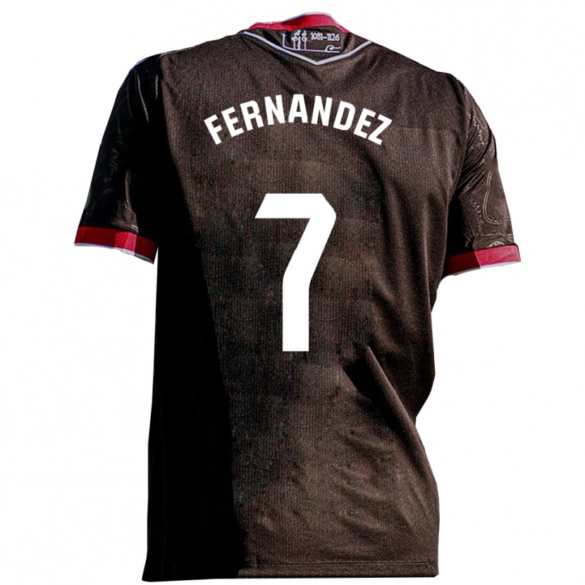 Danxen Heren Diego Fernández #7 Zwart Rood Uitshirt Uittenue 2025/26 T-Shirt