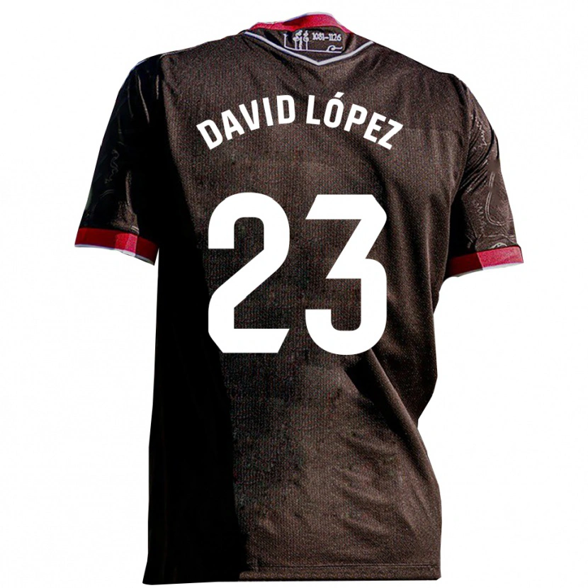 Danxen Heren David López #23 Zwart Rood Uitshirt Uittenue 2025/26 T-Shirt