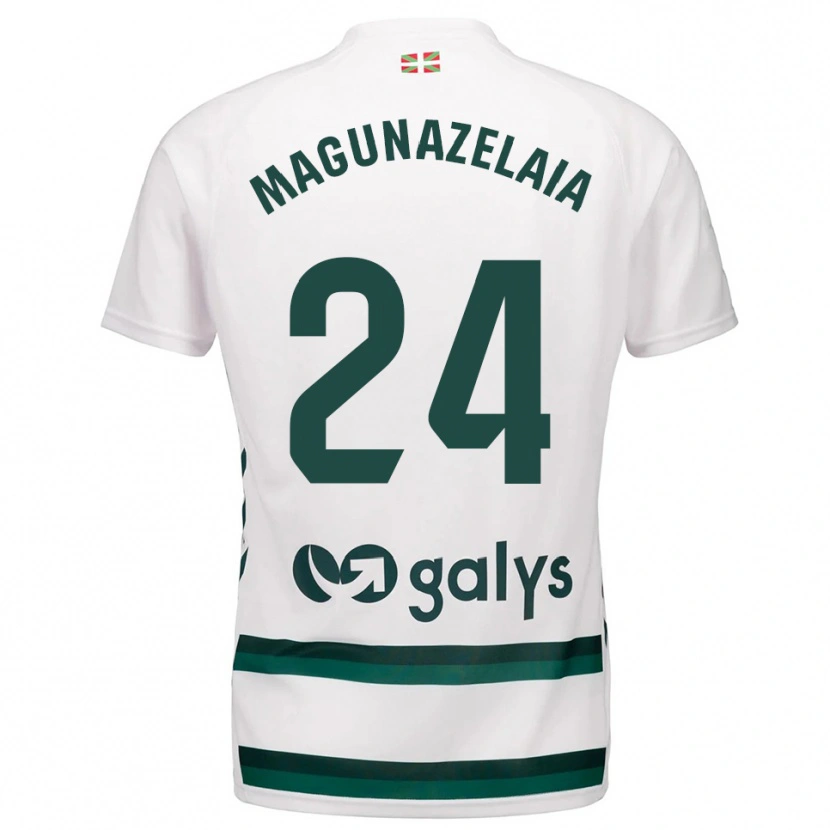 Danxen Heren Jon Magunazelaia #24 Wit Groen Uitshirt Uittenue 2025/26 T-Shirt