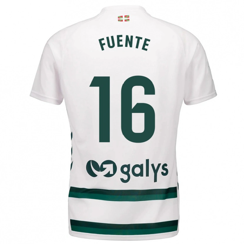 Danxen Heren Mario Fuente #16 Wit Groen Uitshirt Uittenue 2025/26 T-Shirt