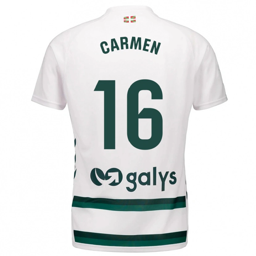 Danxen Heren Carmen Álvarez Sánchez #16 Wit Groen Uitshirt Uittenue 2025/26 T-Shirt