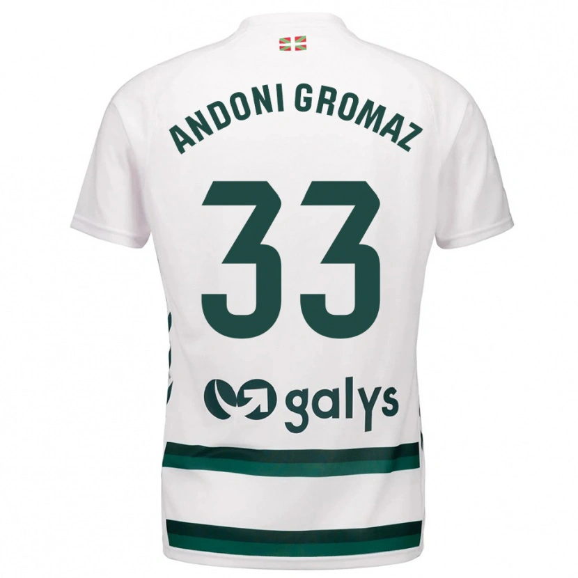 Danxen Heren Jon Andoni Gromaz #33 Wit Groen Uitshirt Uittenue 2025/26 T-Shirt