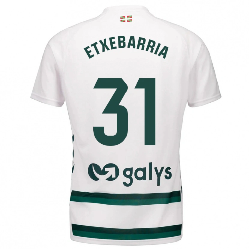 Danxen Heren Ekain Etxebarria #31 Wit Groen Uitshirt Uittenue 2025/26 T-Shirt