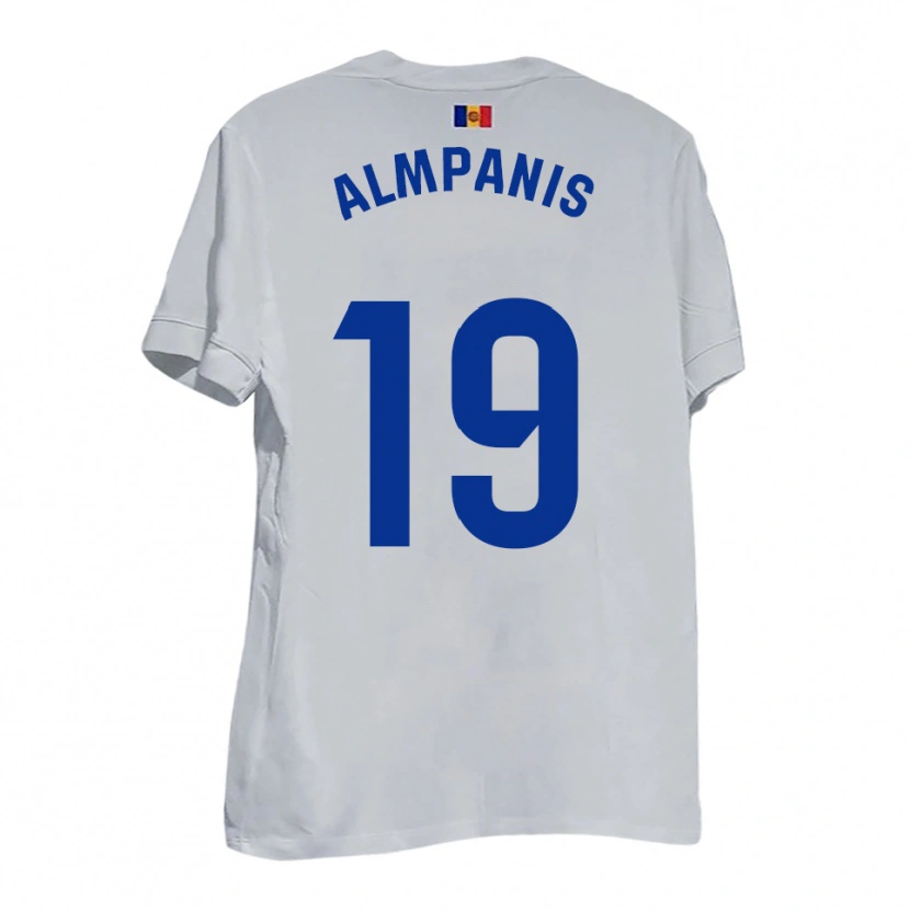 Danxen Heren Christos Almpanis #19 Wit Blauw Geel Uitshirt Uittenue 2025/26 T-Shirt