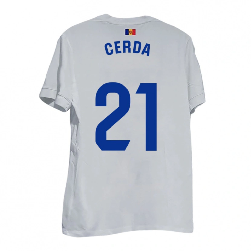 Danxen Heren Josep Cerdà #21 Wit Blauw Geel Uitshirt Uittenue 2025/26 T-Shirt