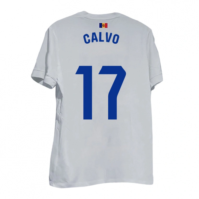 Danxen Heren Álex Calvo #17 Wit Blauw Geel Uitshirt Uittenue 2025/26 T-Shirt