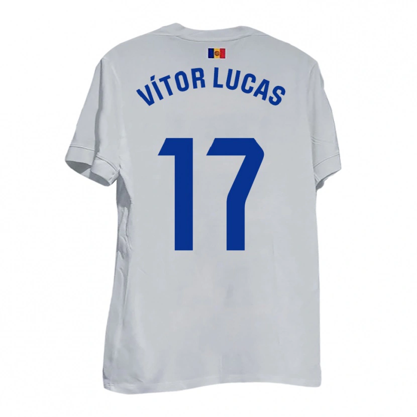 Danxen Heren Bruno Vítor Lucas #17 Wit Blauw Geel Uitshirt Uittenue 2025/26 T-Shirt