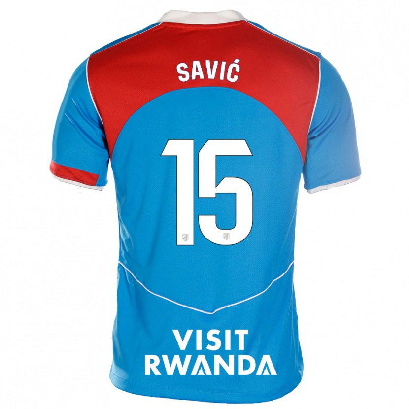 Danxen Heren Stefan Savic #15 Blauw Wit Thuisshirt Derde Tenue 2025/26 T-Shirt