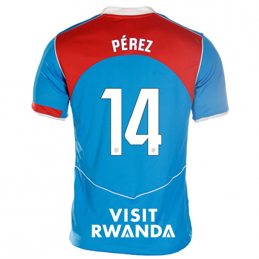 Danxen Heren Diego Pérez #14 Blauw Wit Thuisshirt Derde Tenue 2025/26 T-Shirt