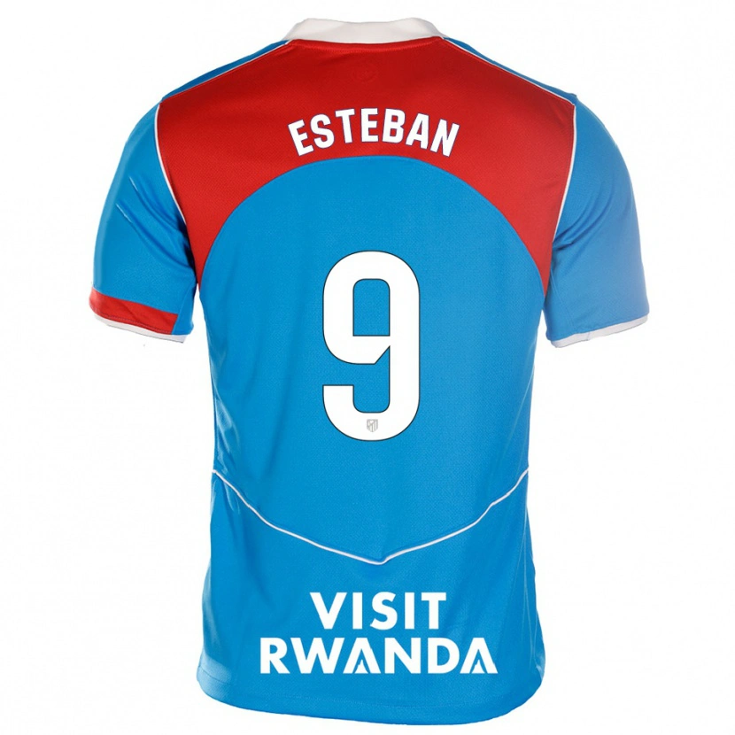 Danxen Heren Sergio Esteban #9 Blauw Wit Thuisshirt Derde Tenue 2025/26 T-Shirt