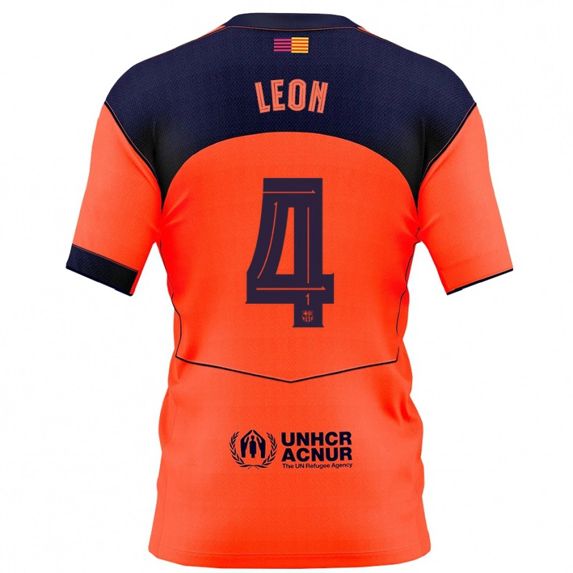 Danxen Heren Maria Pilar Leon #4 Oranje Marineblauw Thuisshirt Derde Tenue 2025/26 T-Shirt