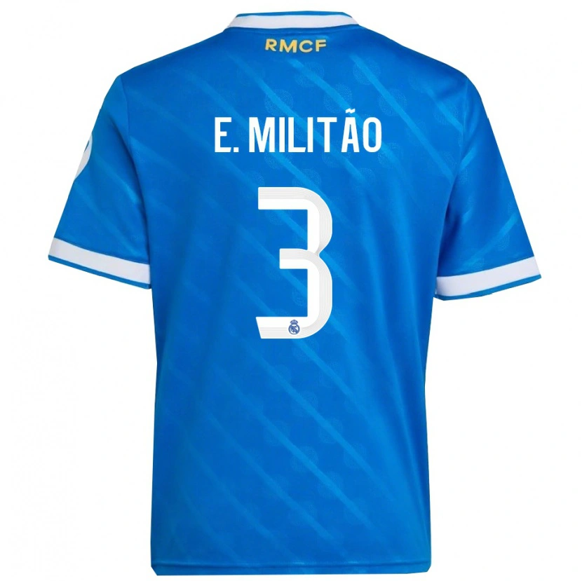 Danxen Heren Éder Militão #3 Blauw Wit Thuisshirt Derde Tenue 2025/26 T-Shirt