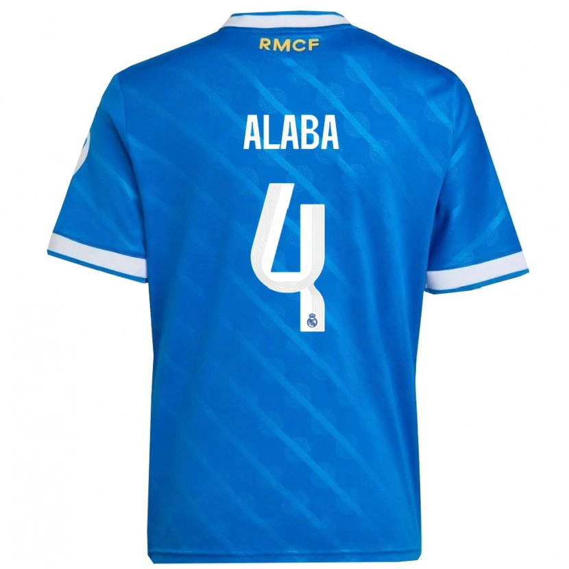 Danxen Heren David Alaba #4 Blauw Wit Thuisshirt Derde Tenue 2025/26 T-Shirt