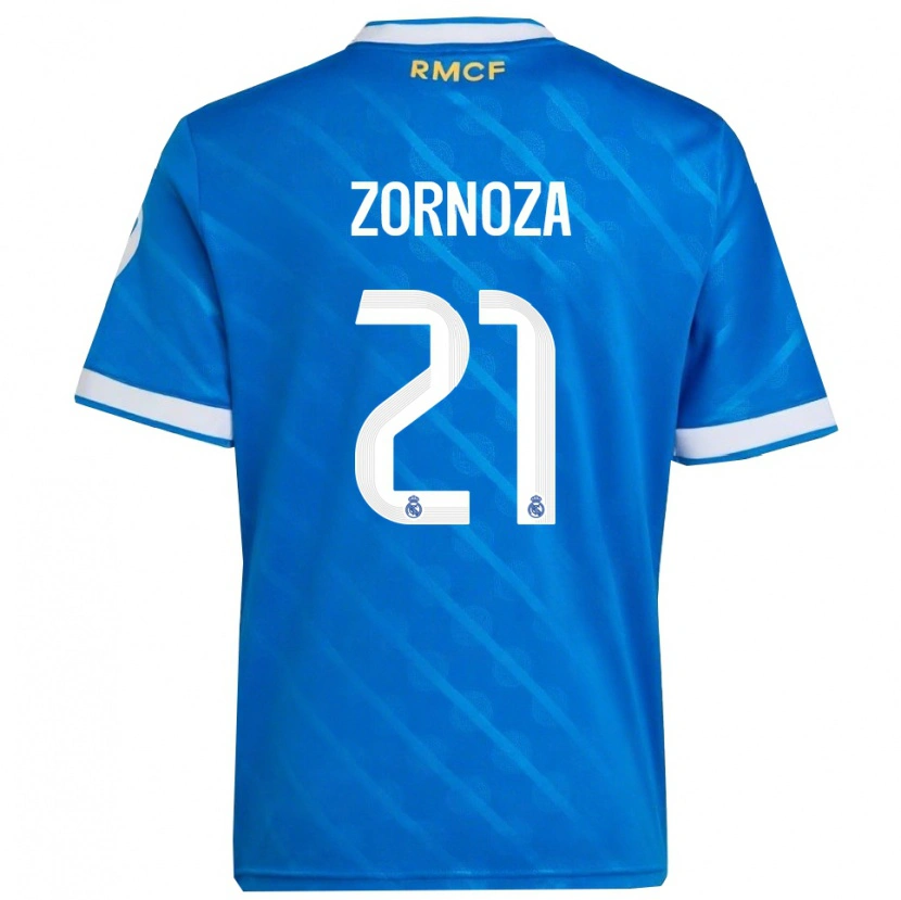 Danxen Heren Claudia Zornoza #21 Blauw Wit Thuisshirt Derde Tenue 2025/26 T-Shirt