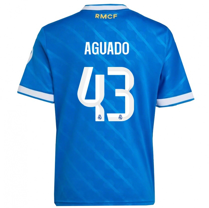 Danxen Heren Diego Aguado #43 Blauw Wit Thuisshirt Derde Tenue 2025/26 T-Shirt
