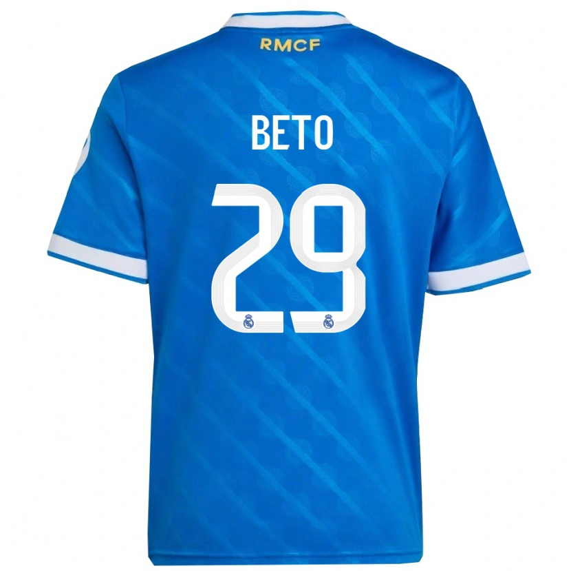 Danxen Heren Beto Martínez #29 Blauw Wit Thuisshirt Derde Tenue 2025/26 T-Shirt