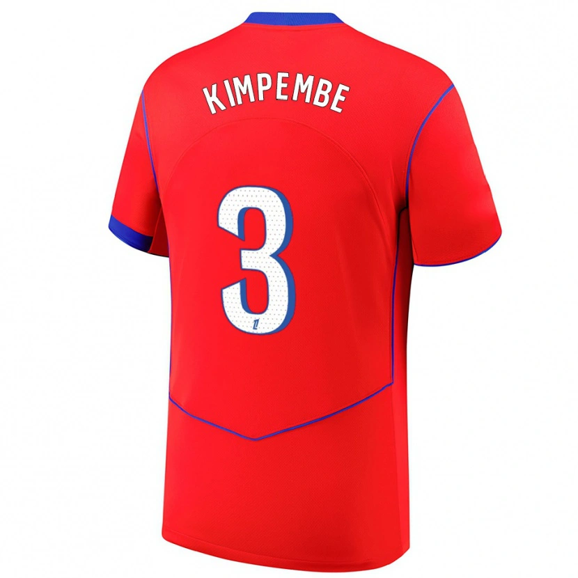 Danxen Heren Presnel Kimpembe #3 Rood Blauw Wit Thuisshirt Derde Tenue 2025/26 T-Shirt