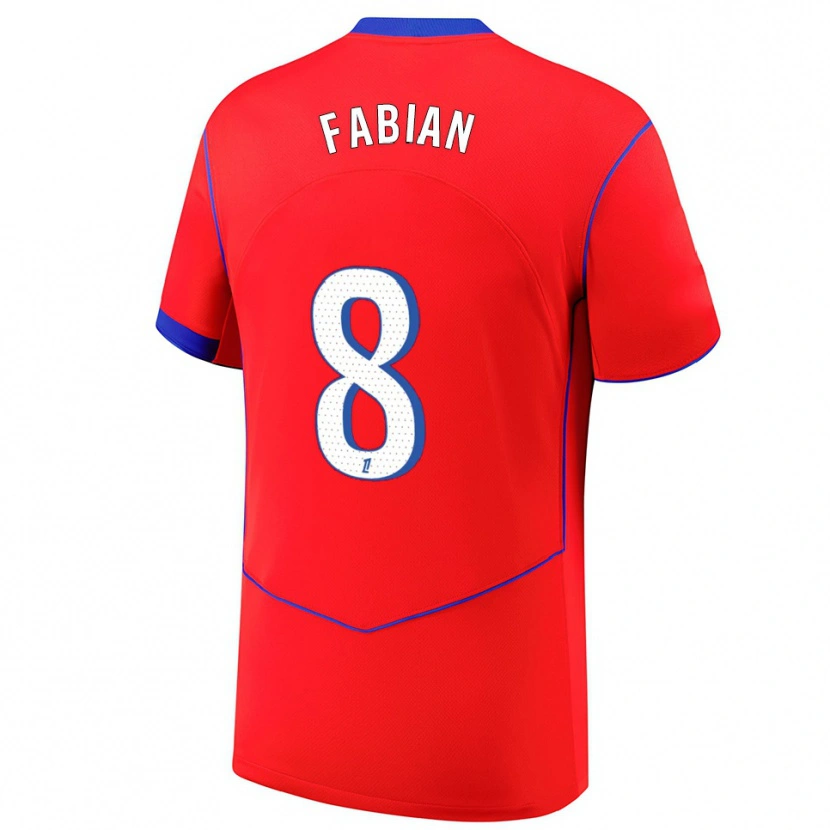 Danxen Heren Fabián Ruiz #8 Rood Blauw Wit Thuisshirt Derde Tenue 2025/26 T-Shirt