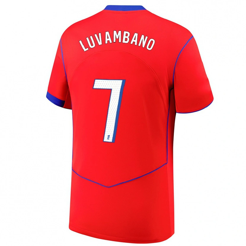 Danxen Heren Ethan Luvambano #7 Rood Blauw Wit Thuisshirt Derde Tenue 2025/26 T-Shirt
