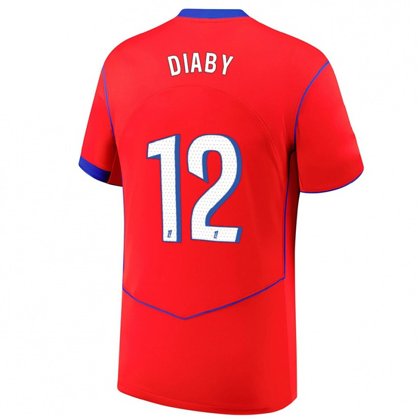 Danxen Heren Ibrahima Diaby #12 Rood Blauw Wit Thuisshirt Derde Tenue 2025/26 T-Shirt
