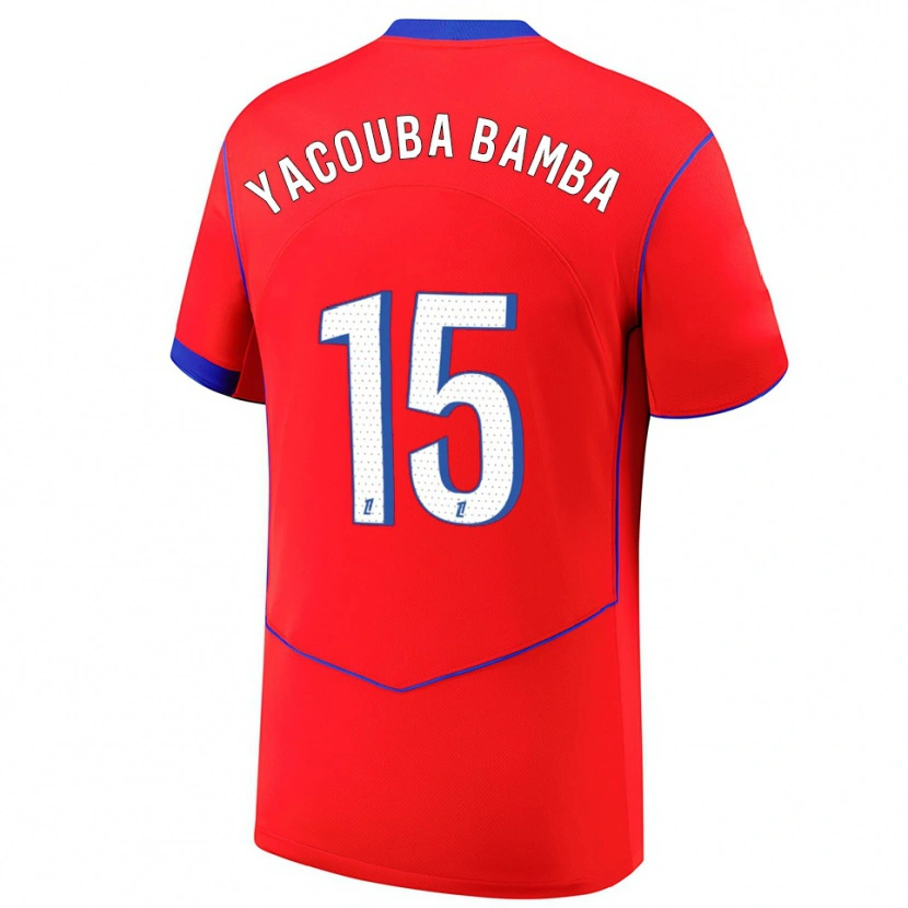 Danxen Heren Ben Yacouba Bamba #15 Rood Blauw Wit Thuisshirt Derde Tenue 2025/26 T-Shirt