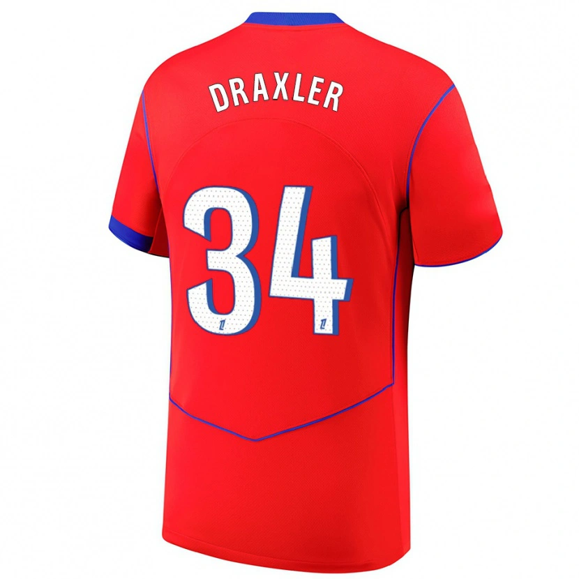 Danxen Heren Julian Draxler #34 Rood Blauw Wit Thuisshirt Derde Tenue 2025/26 T-Shirt