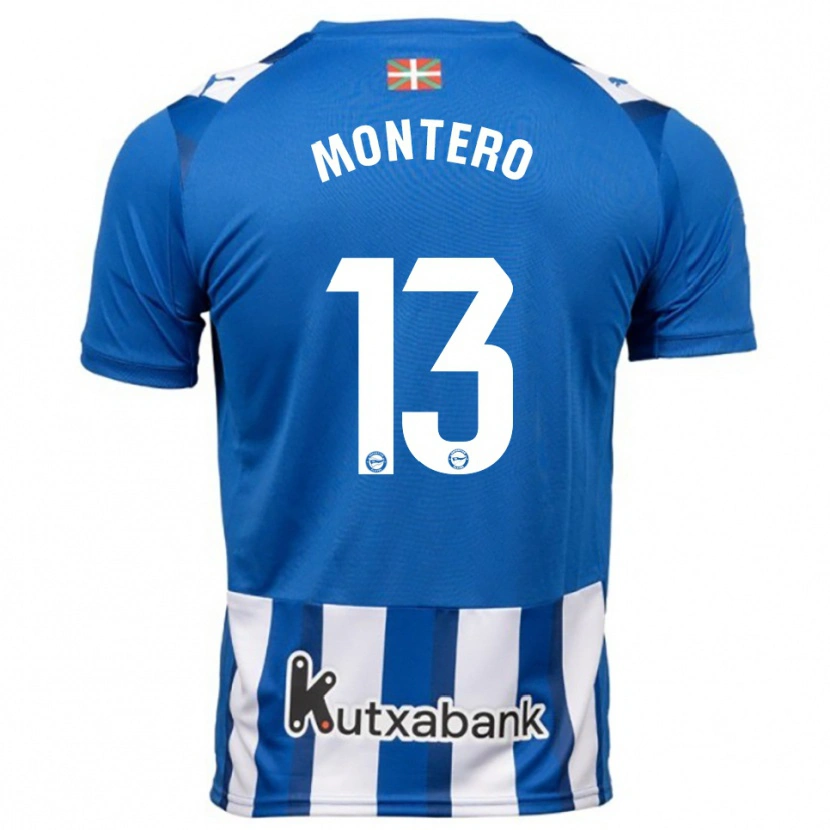 Danxen Dames Rubén Montero #13 Blauw Wit Thuisshirt Thuistenue 2025/26 T-Shirt