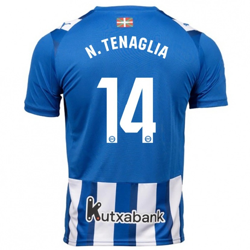 Danxen Dames Nahuel Tenaglia #14 Blauw Wit Thuisshirt Thuistenue 2025/26 T-Shirt