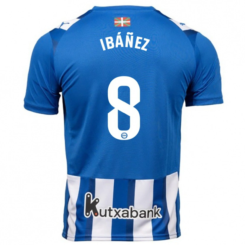 Danxen Dames Pablo Ibáñez #8 Blauw Wit Thuisshirt Thuistenue 2025/26 T-Shirt