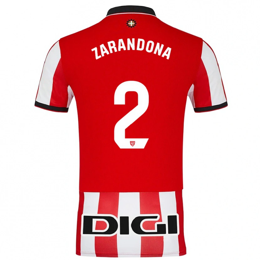 Danxen Dames Telmo Zarandona #2 Rood Wit Thuisshirt Thuistenue 2025/26 T-Shirt