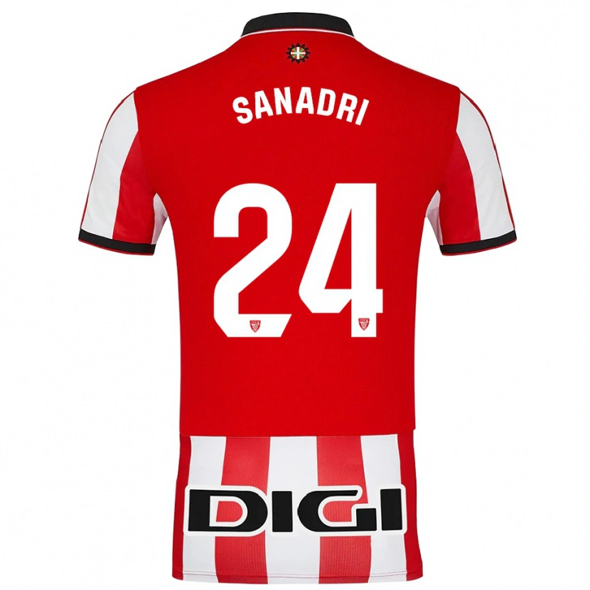 Danxen Dames Sanadri #24 Rood Wit Thuisshirt Thuistenue 2025/26 T-Shirt