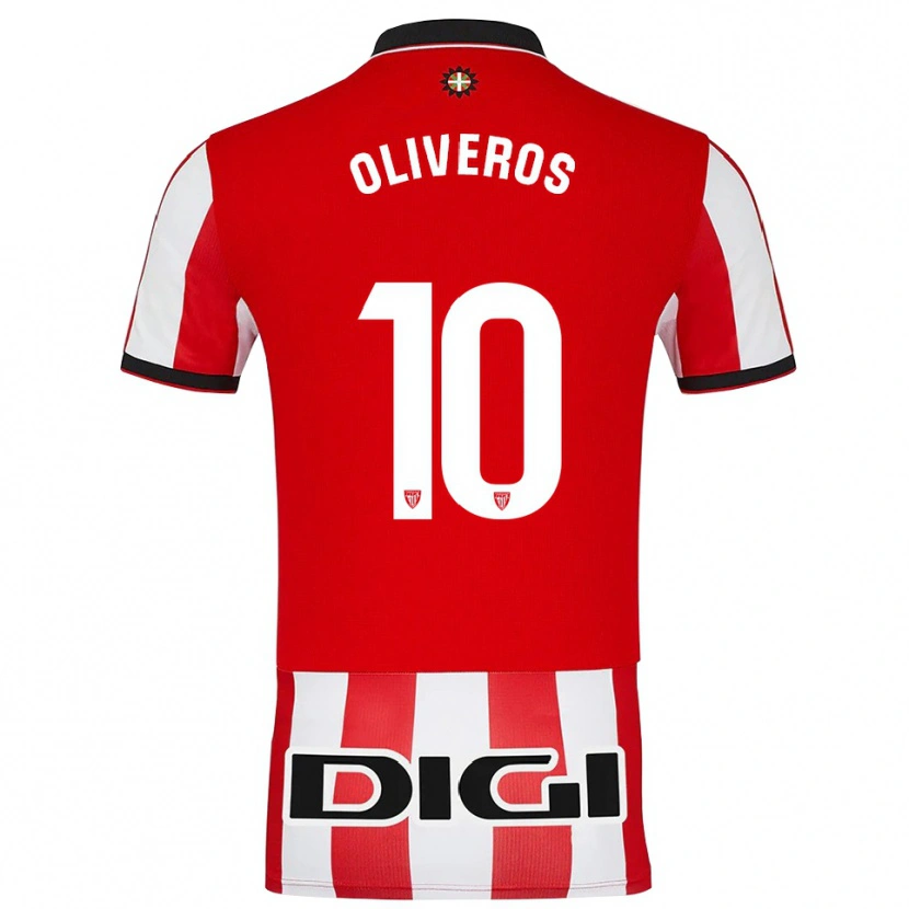 Danxen Dames Aimar Oliveros #10 Rood Wit Thuisshirt Thuistenue 2025/26 T-Shirt