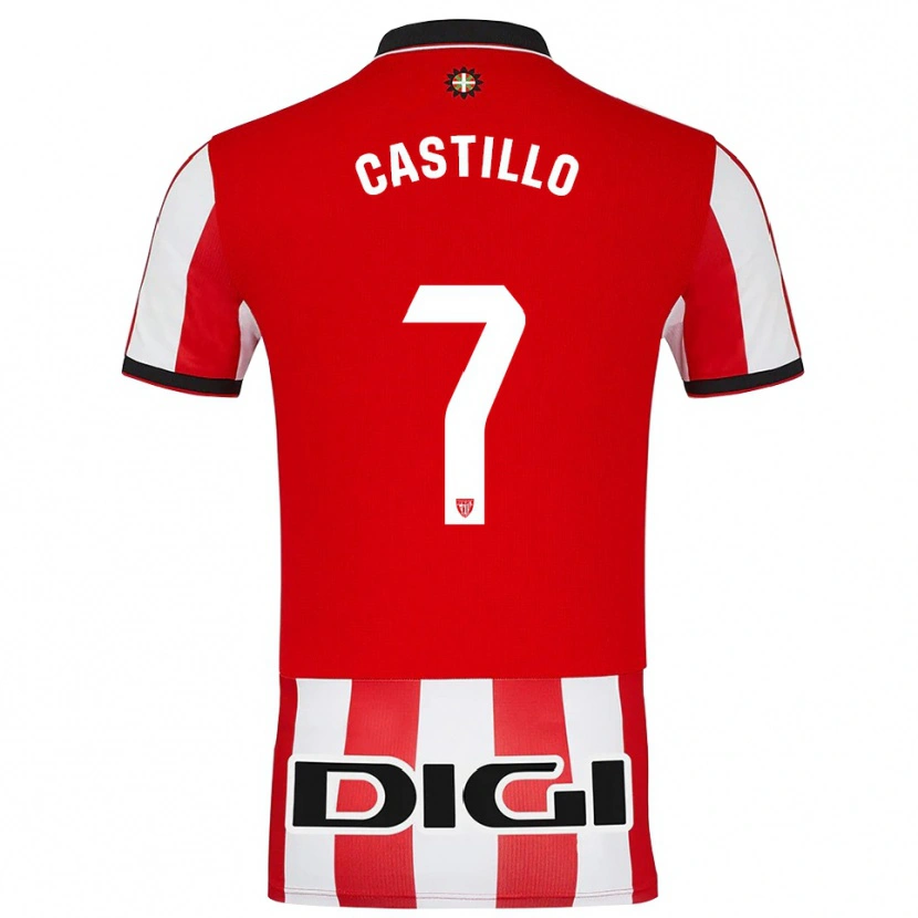 Danxen Dames Unai Castillo #7 Rood Wit Thuisshirt Thuistenue 2025/26 T-Shirt