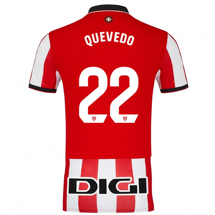 Danxen Dames Ugaitz Quevedo #22 Rood Wit Thuisshirt Thuistenue 2025/26 T-Shirt