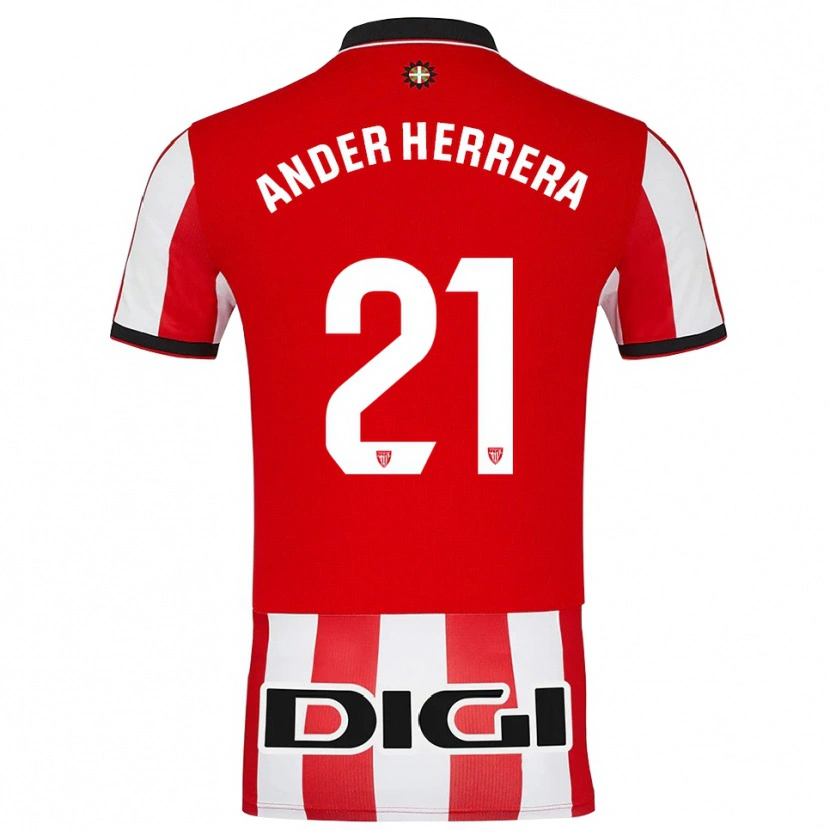 Danxen Dames Ander Herrera #21 Rood Wit Thuisshirt Thuistenue 2025/26 T-Shirt