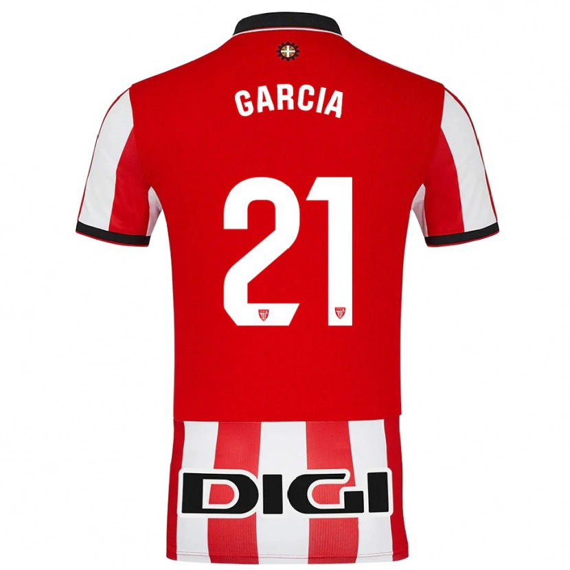 Danxen Dames Beñat García #21 Rood Wit Thuisshirt Thuistenue 2025/26 T-Shirt