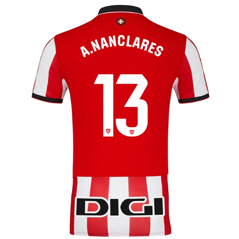 Danxen Dames Adriana Nanclares #13 Rood Wit Thuisshirt Thuistenue 2025/26 T-Shirt