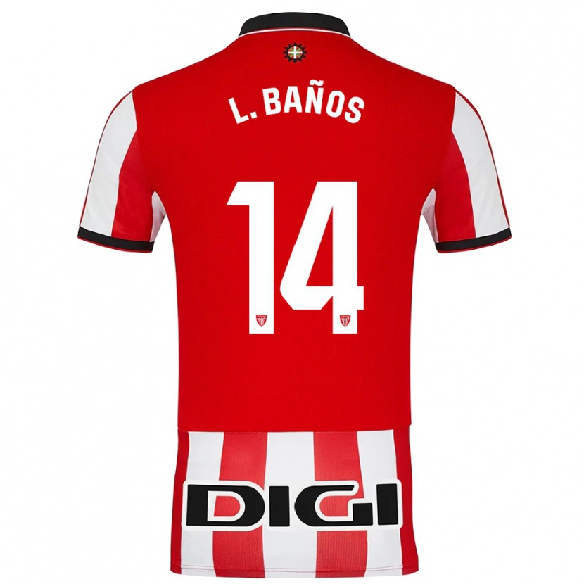 Danxen Dames Leire Baños Indakoetxea #14 Rood Wit Thuisshirt Thuistenue 2025/26 T-Shirt