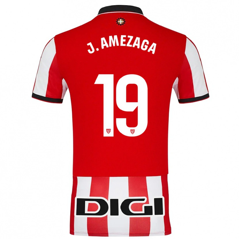 Danxen Dames Jone Amezaga Martínez #19 Rood Wit Thuisshirt Thuistenue 2025/26 T-Shirt