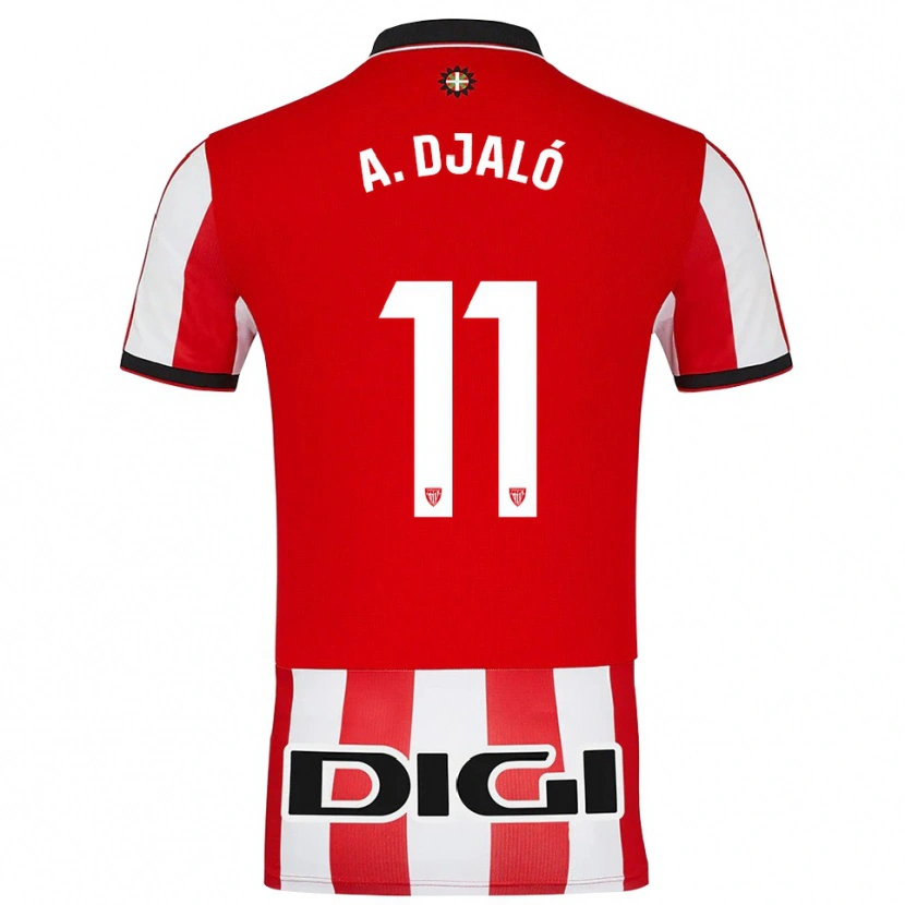 Danxen Dames Álvaro Djaló #11 Rood Wit Thuisshirt Thuistenue 2025/26 T-Shirt
