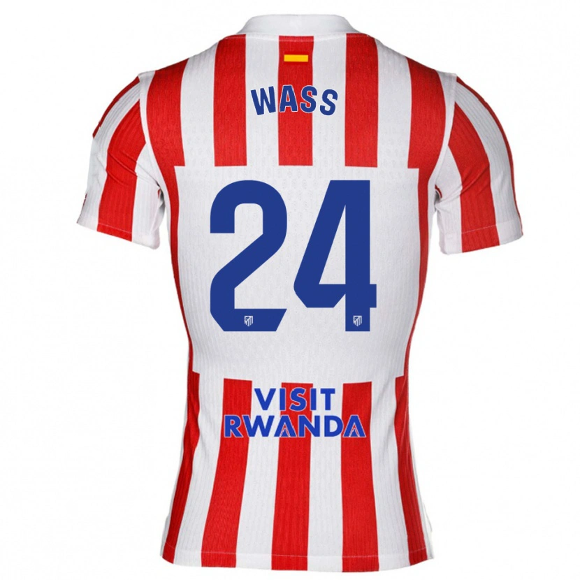 Danxen Dames Daniel Wass #24 Rood Wit Thuisshirt Thuistenue 2025/26 T-Shirt