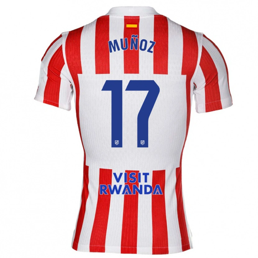Danxen Dames David Muñoz #17 Rood Wit Thuisshirt Thuistenue 2025/26 T-Shirt