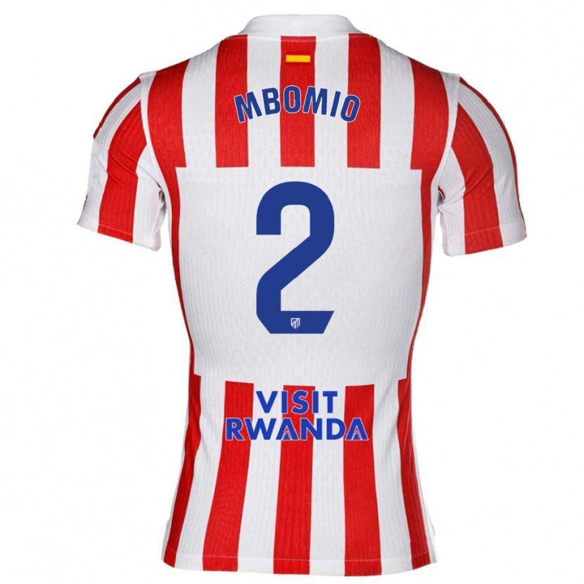Danxen Dames Rony Mbomio #2 Rood Wit Thuisshirt Thuistenue 2025/26 T-Shirt