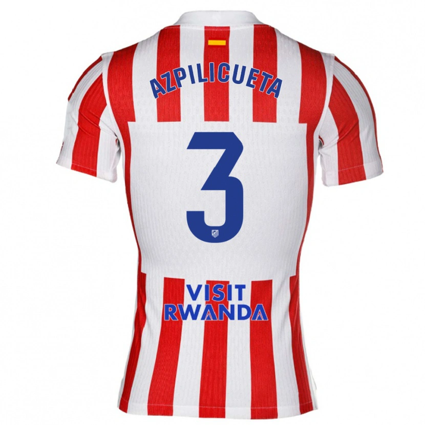 Danxen Dames César Azpilicueta #3 Rood Wit Thuisshirt Thuistenue 2025/26 T-Shirt