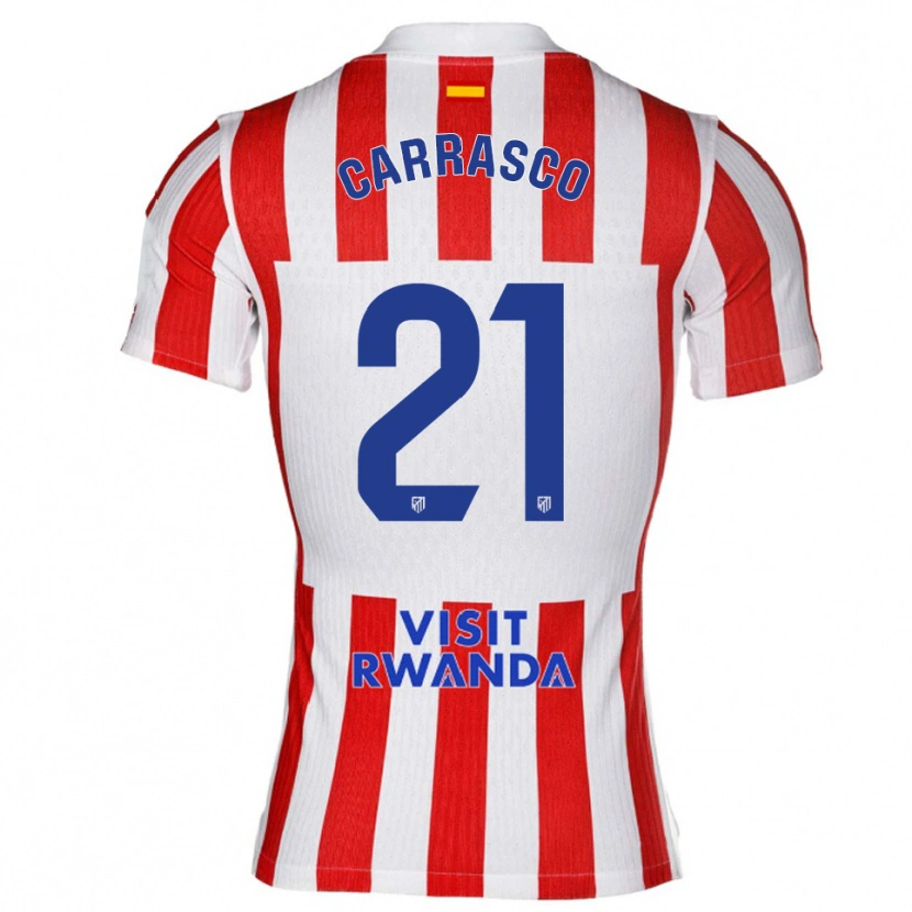 Danxen Dames Yannick Carrasco #21 Rood Wit Thuisshirt Thuistenue 2025/26 T-Shirt