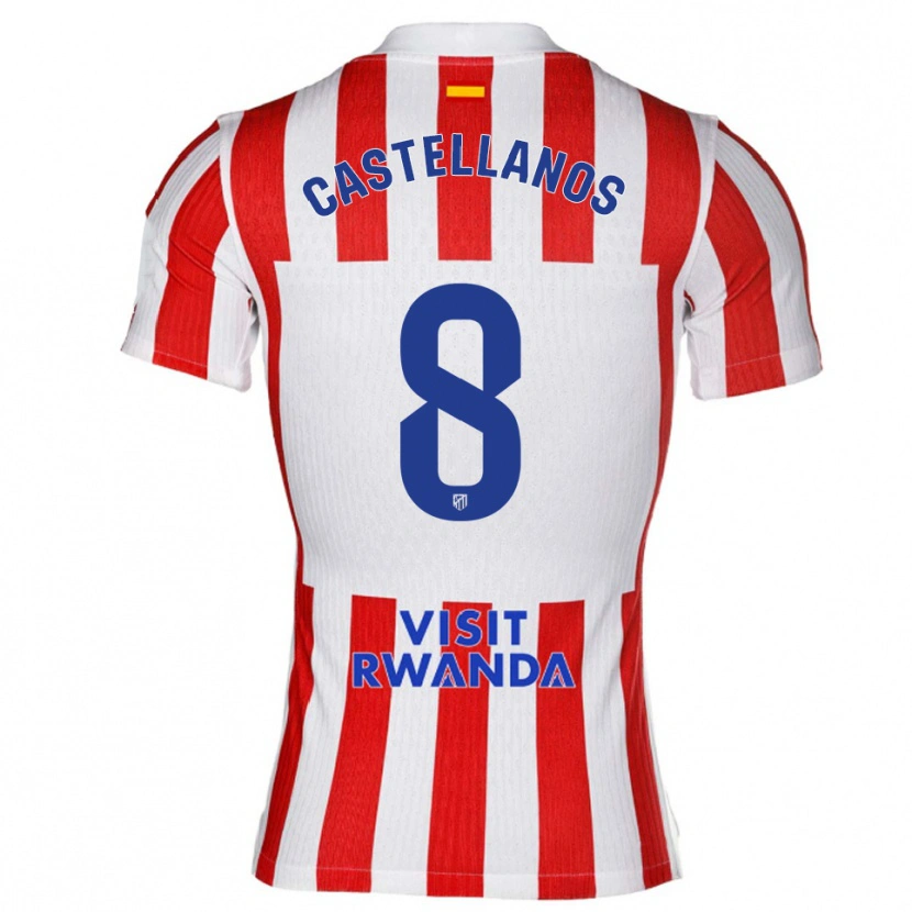 Danxen Dames Jorge Castellanos #8 Rood Wit Thuisshirt Thuistenue 2025/26 T-Shirt